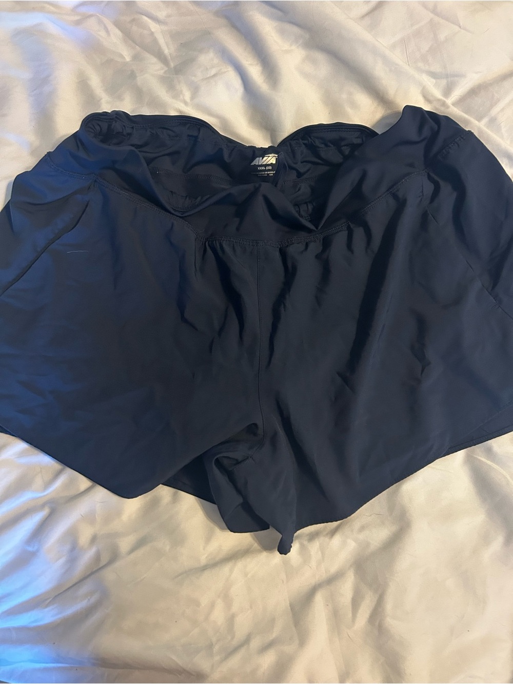 Avia Dark Navy Women’s Athletic Shorts with built in biker shorts